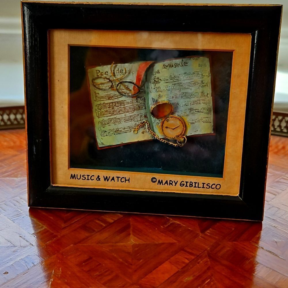 Vintage Mary Gibilisco Music & Watch Shadow Box
